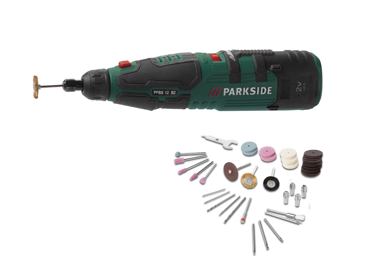 Parkside 12V Cordless Rotary Tool with Accessories1