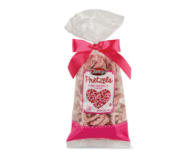 Clancy's White or Pink Chocolate Covered Valentine Pretzel Hearts