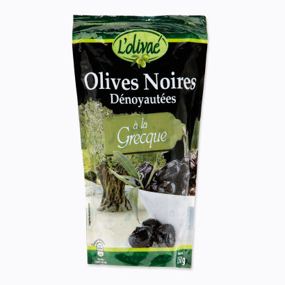 Olives noires dénoyautées façon Grecque