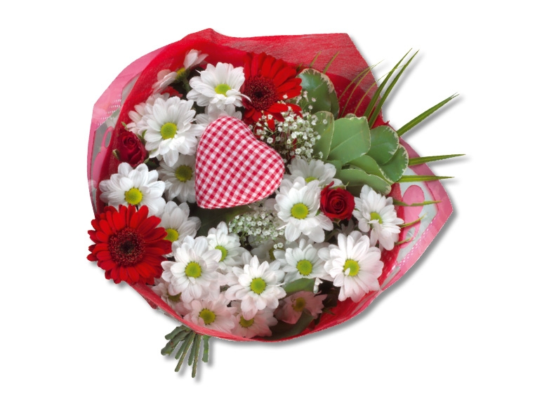Bouquet pour la fête des mères avec cœur décoratif (dès 6.5.)