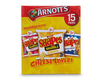 Arnott's Cheese Lovers Shapes 15pk/375g