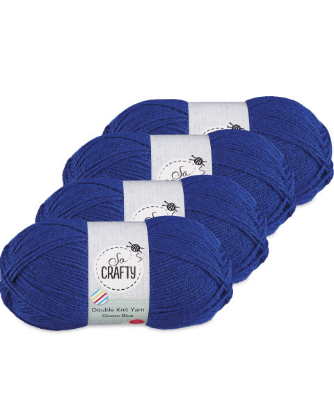 Blue Double Knit Yarn 4-Pack