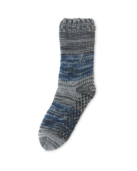 Avenue Mens Black/Grey Stripe Socks