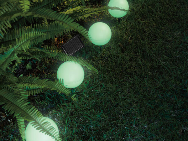 Sfere luminoase pentru grădină cu 5 LED-uri RGB