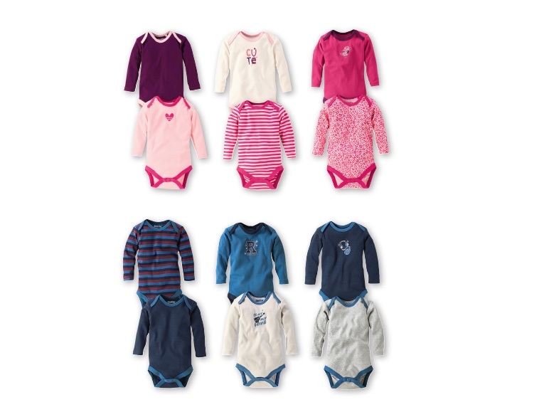 Lupilu Baby Girls' or Boys' Long-Sleeved Bodysuits