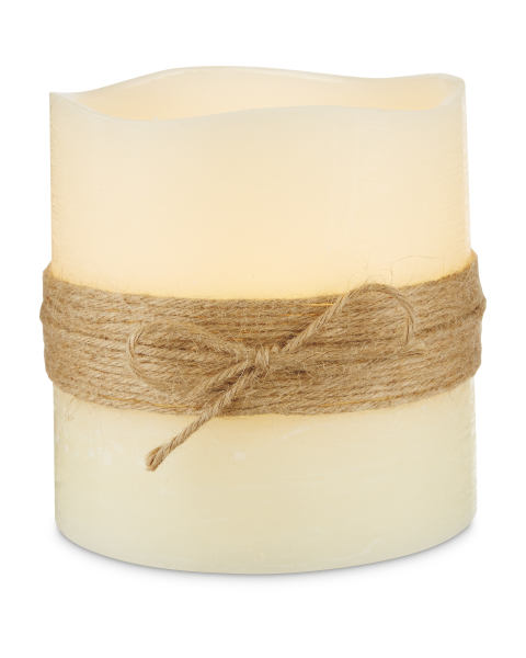 15cm LED Candle with Sisal