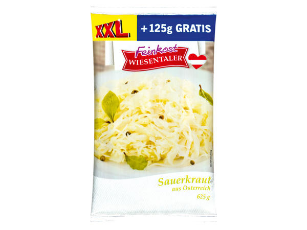 FEINKOST WIESENTALER Frisches Sauerkraut 500 g + 125 g gratis