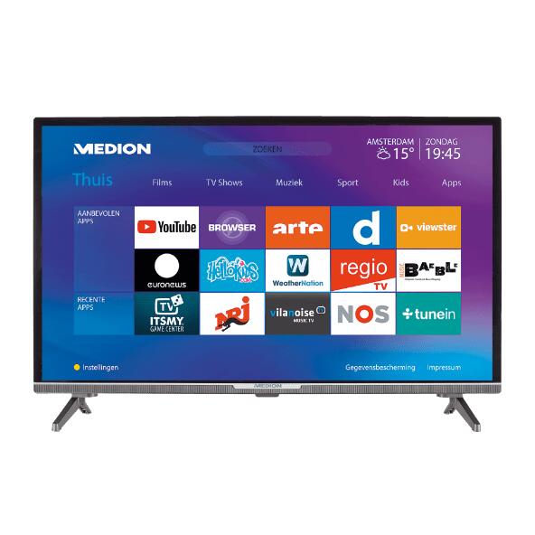 Medion(R)
HD smart-tv 31.5"
MD31280