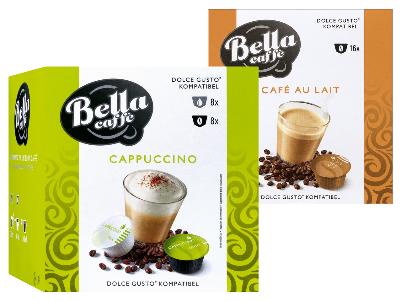 BELLA CAFFÉ Kaffeekapseln Cappuccino/Cafe au Lait