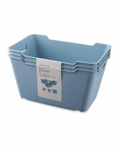 Blue 6L Storage Box 3 Pack