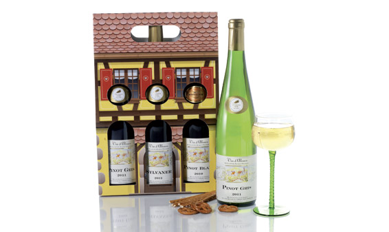 Coffret de 3 bouteilles de vin d'Alsace*