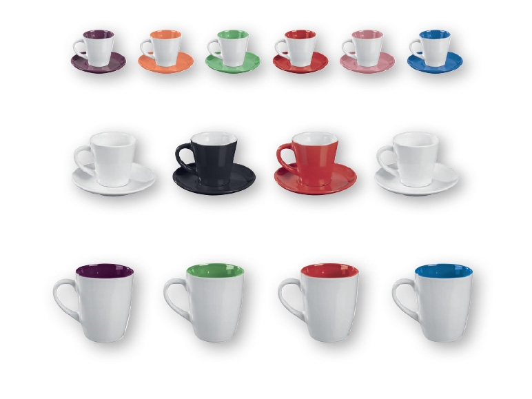 ERNESTO(R) Espresso Cups with Saucers/ Cappuccino Cups with Saucers/ Coff ee Cups