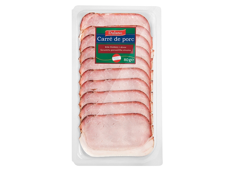Saucisse de viande en tranches ou carré de porc cuit
