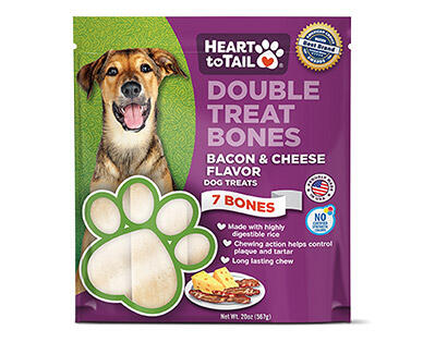 Heart to Tail Double Treat Bones Bacon & Cheese or Chicken