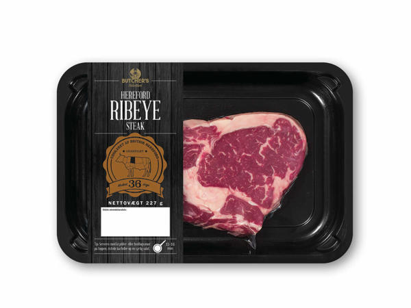 Hereford Ribeye- eller Sirloin steak