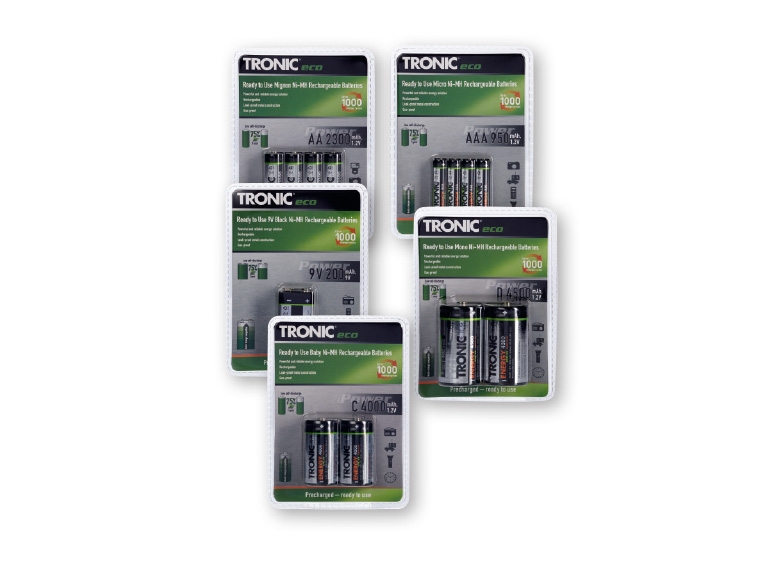 Tronic Eco(R) Rechargeable Batteries