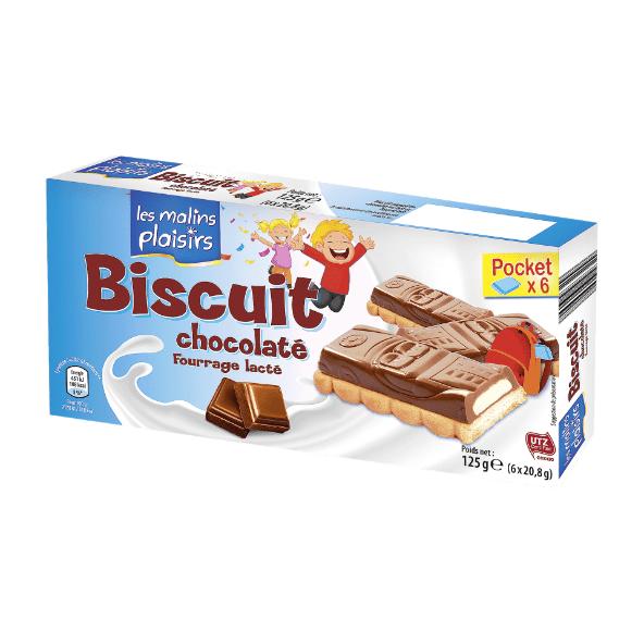 6 Biscuits chocolat fourrés au lait
