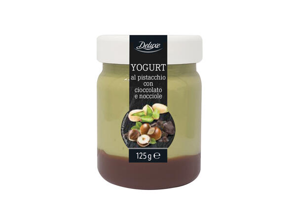 Pistachio Yogurt with Chocolate and Hazelnuts