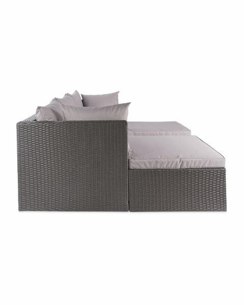 Anthracite Rattan Sofa With Cover