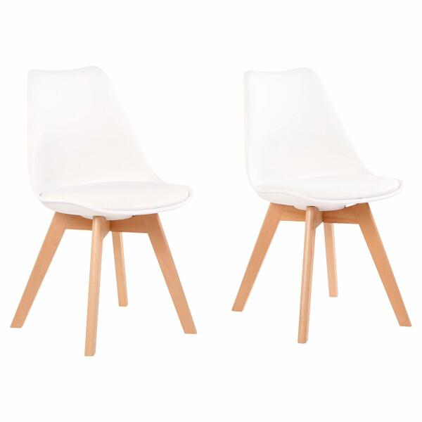 LIVING STYLE Design-Stühle, 2 Stück, Weiß*
