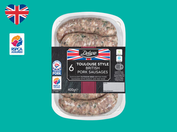 Deluxe 6 Toulouse Style British Pork Sausages