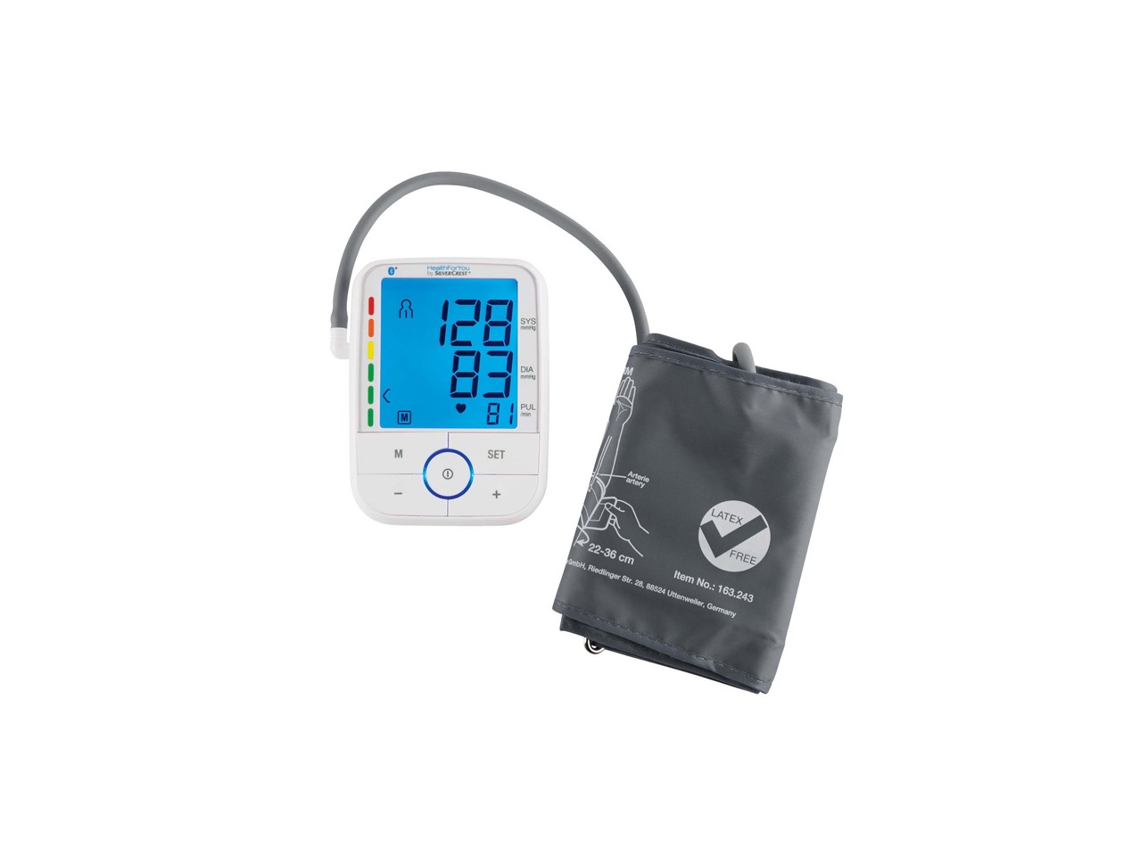 SILVERCREST PERSONAL CARE(R) Bluetooth(R) Upper Arm Blood Pressure Monitor