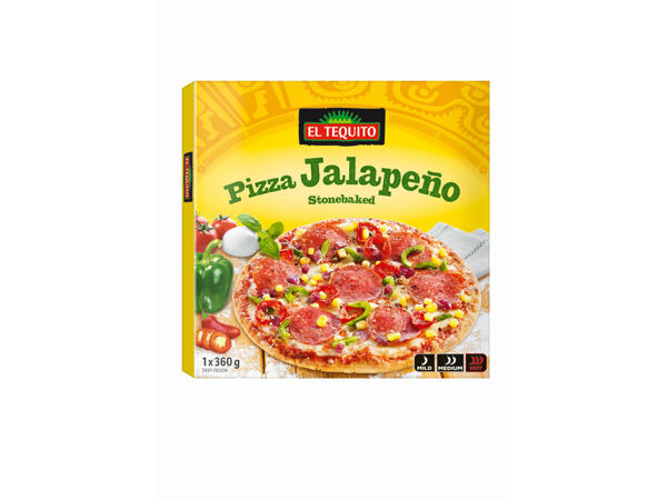 Pizza cuite sur pierre jalapeño