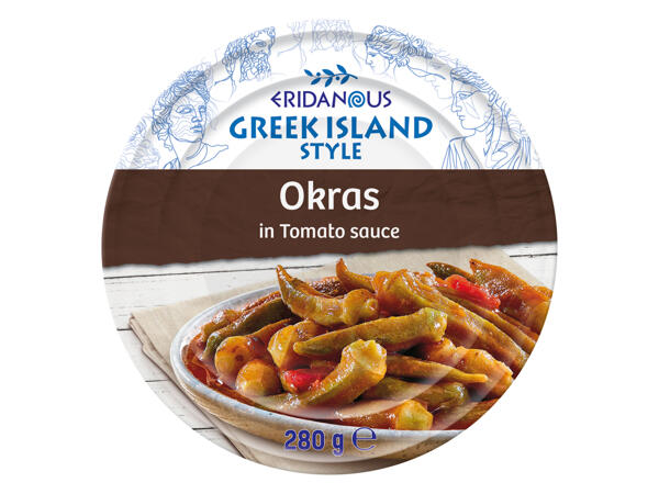 Okra Pods in Tomato Sauce or Vine Leaves with a Quinoa Stuffing