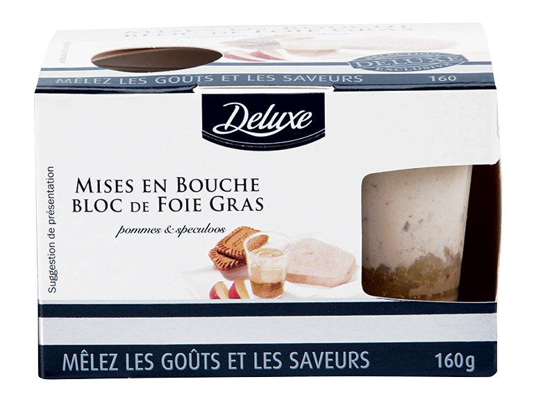 4 mises en bouche bloc de foie gras pomme-spéculoos