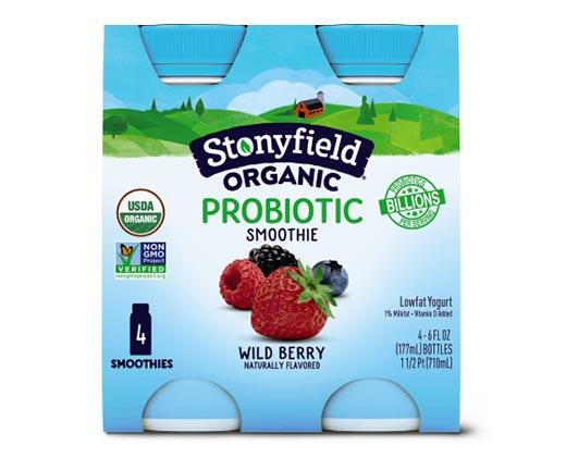Stonyfield 
 Organic Strawberry or Wildberry Yogurt Smoothies