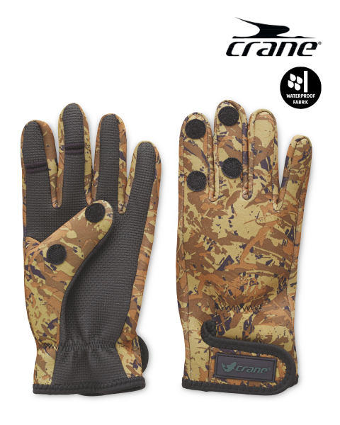 Crane Two Fold Camo Fishing Gloves