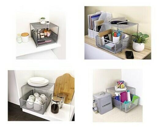 Easy Home 
 Large 2-Tier Square Mesh Organizer