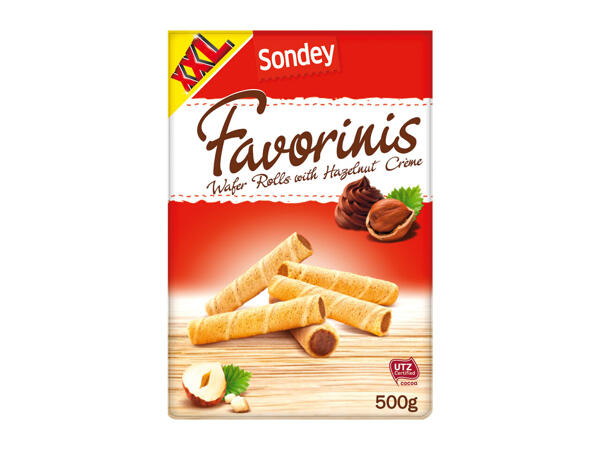 Sondey Favorinis Wafer Rolls with Hazelnut Crème