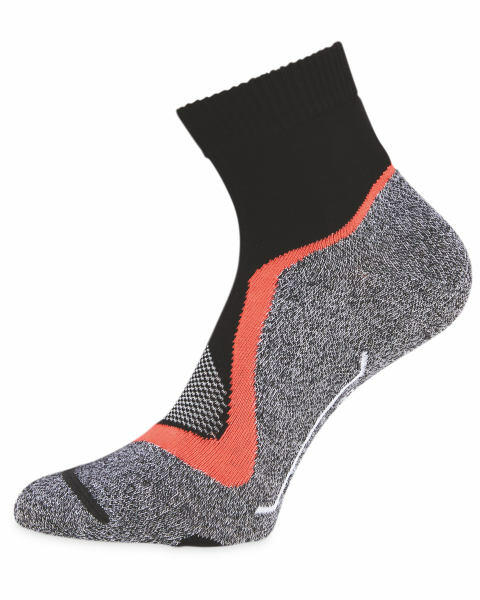 Black/Coral/Grey Cycling Ankle Socks