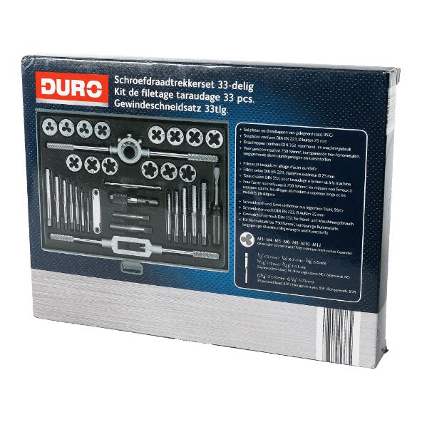 DURO(R) 				Kit de filetage-taraudage, 33 pcs