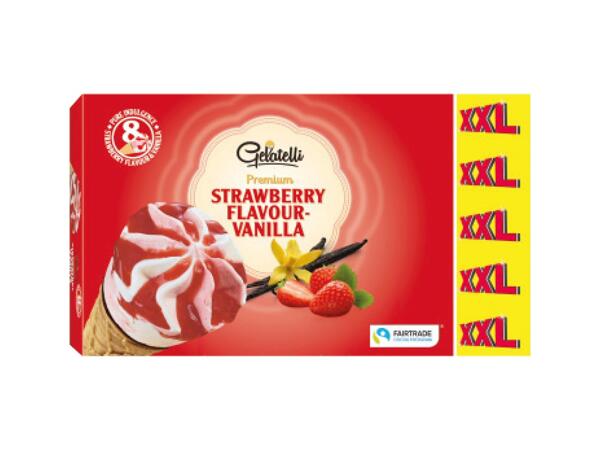 XXL Ice Cream Cones Strawberry & Vanilla