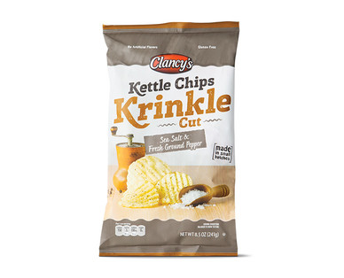 Clancy's Krinkle Cut Sea Salt or Sea Salt & Fresh Ground Pepper Kettle Chips