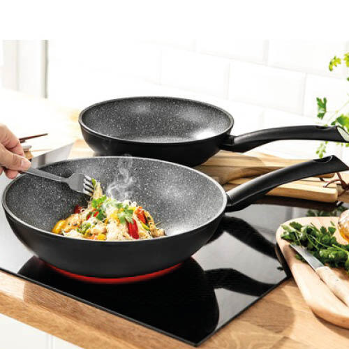 Poêle ou wok à induction aspect granite "Rovigo"