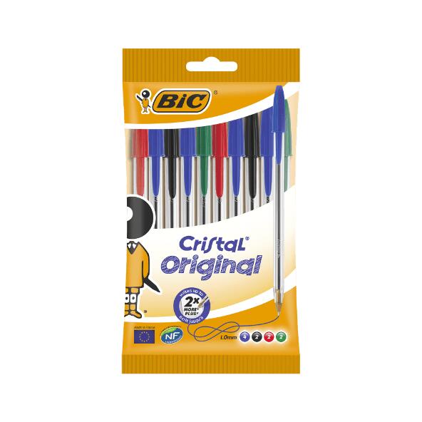 BIC(R) 				10 stylos à bille Cristal
