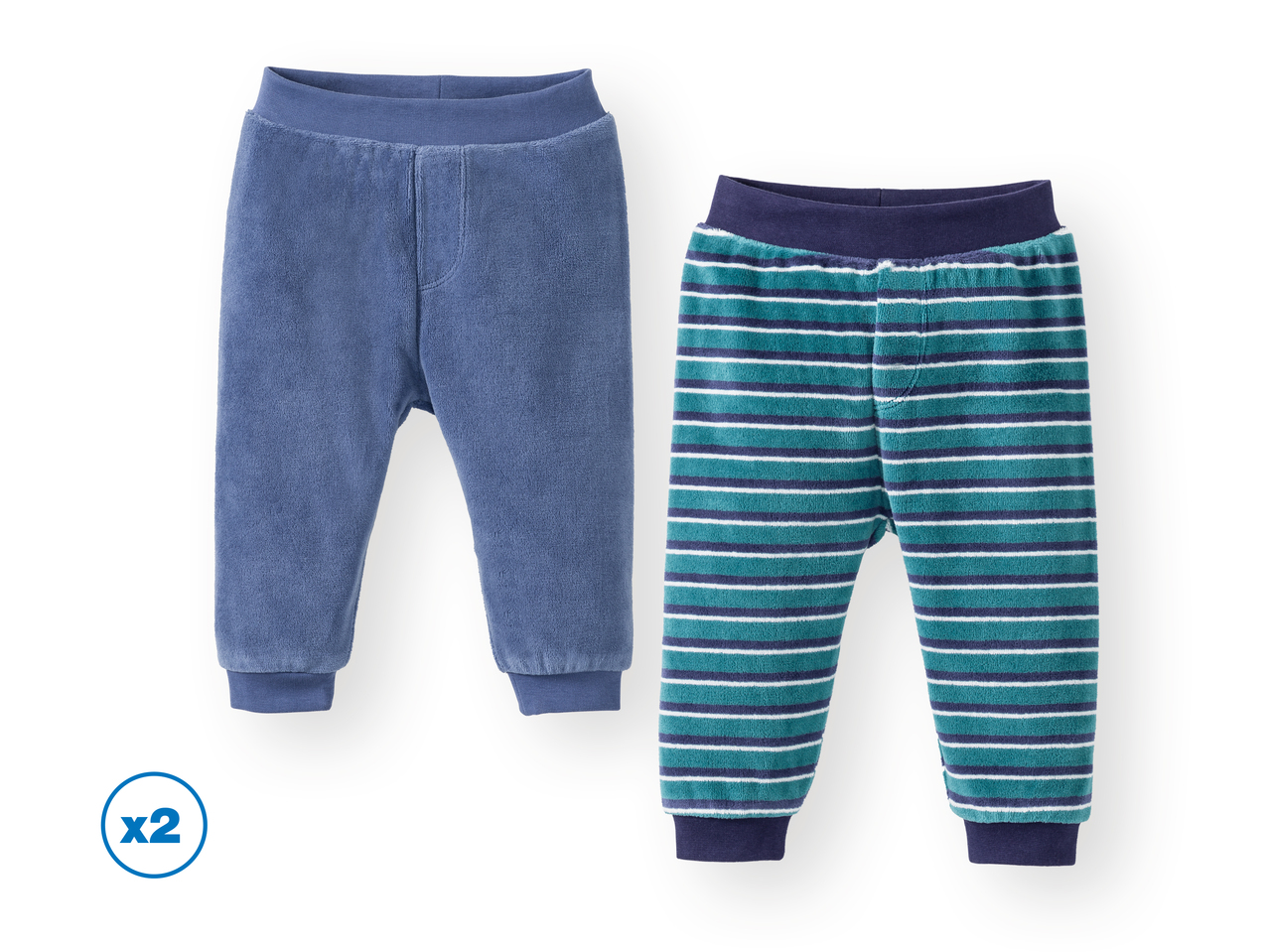 'Lupilu(R)' Pantalones de terciopelo azulados bebé pack 2