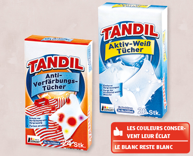 Lingettes antitransferts/blanc actif TANDIL