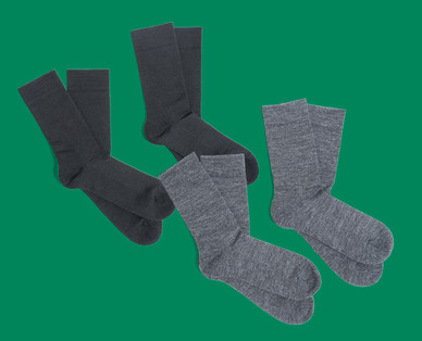 Damen-/Herren-Merino-Casual-Socken, Doppelpkg.