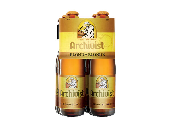 Pack de 4 bières blondes belges Archivist