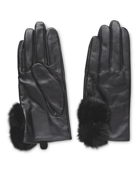 Avenue Ladies' Faux Fur Pom Gloves
