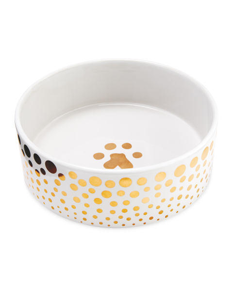 20cm Gold Ceramic Pet Bowl