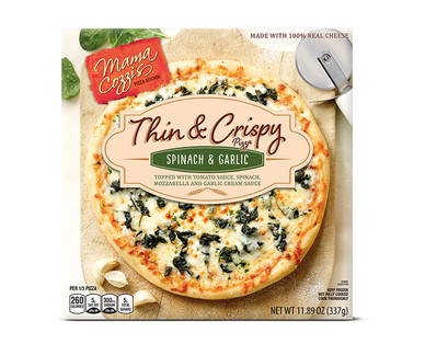 Mama Cozzi's Pizza Kitchen Spinach & Garlic or Tomato & Mozzarella Thin & Crispy Pizza Frozen