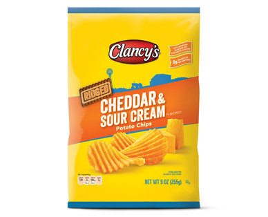 Clancy's Cheddar & Sour Cream Ridged Potato Chips