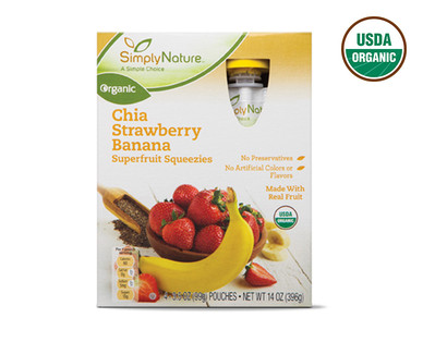 SimplyNature Chia Blackberry or Strawberry Banana Superfruit Squeezies