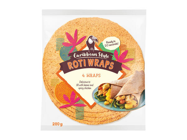 Caribbean Style Roti Wraps