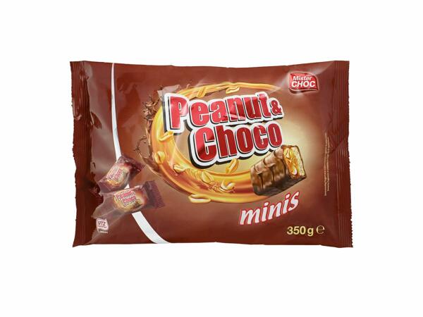 Minibarritas de chocolate con caramelo y cacahuete / coco